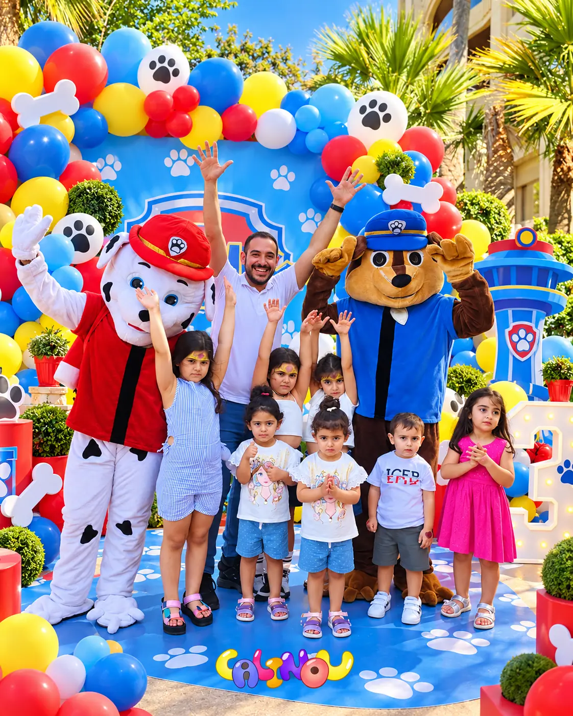 Children enjoying characters and creative entertainment